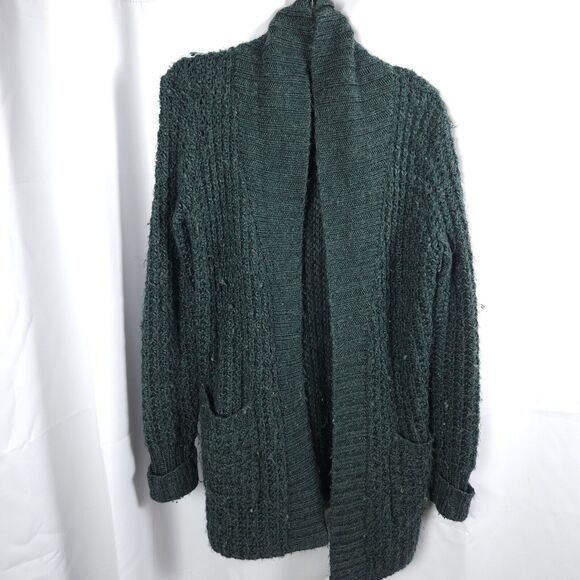 Cynthia Rowley Womens Medium Chunky Knit Open Front Shawl Cardigan Wool Alpaca - Picture 1 of 7